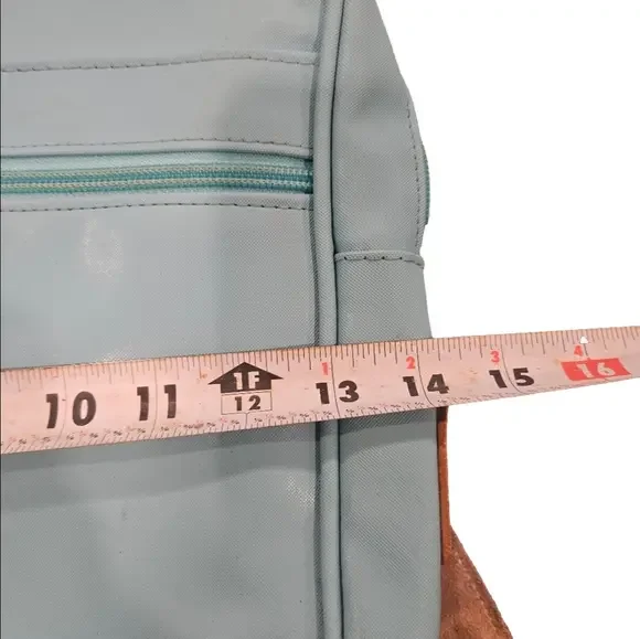 Jon Hart Design Light Blue Backpack w/ Leather Trim | Personalized HMM - Picture 3 of 7